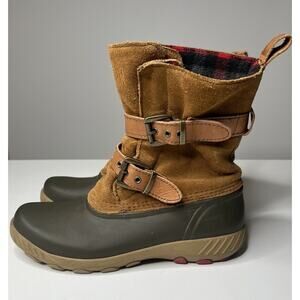 Cougar Originals Maple Creek Duck Boots Womens 10 Wheat Suede Buckle Waterproof